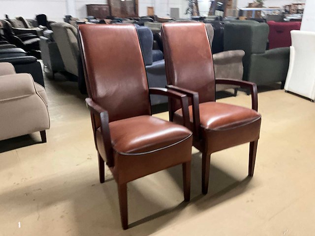 Lederen eetkamerstoel (2x) - afbeelding 10 van  12