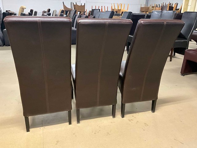 Lederen eetkamerstoel (3x) - afbeelding 4 van  12