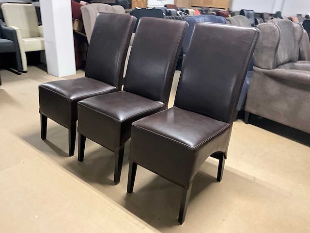 Lederen eetkamerstoel (3x) - afbeelding 6 van  12