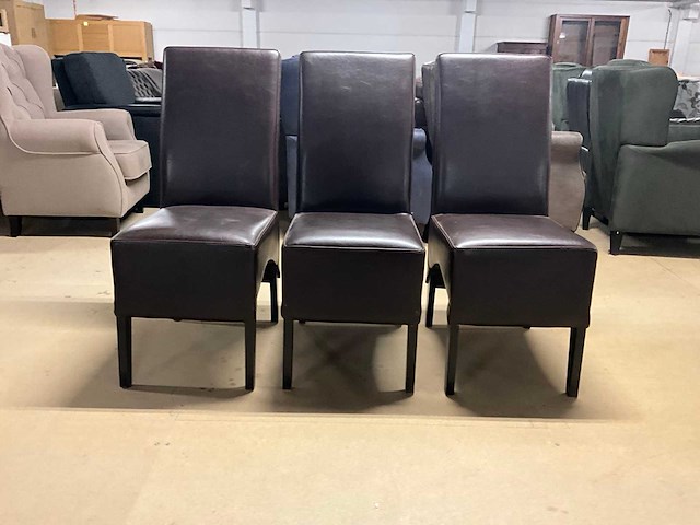 Lederen eetkamerstoel (3x) - afbeelding 9 van  12