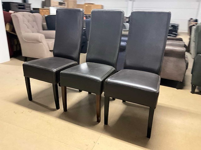 Lederen eetkamerstoel (3x) - afbeelding 4 van  11