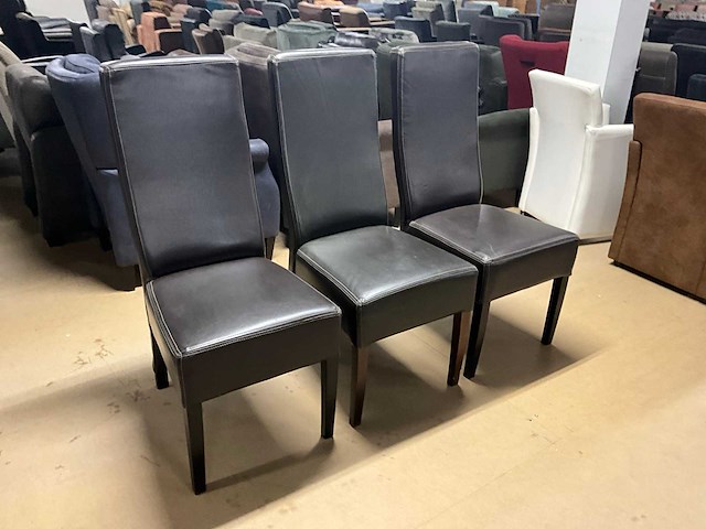 Lederen eetkamerstoel (3x) - afbeelding 10 van  11