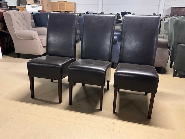 Lederen eetkamerstoel (3x) - afbeelding 4 van  9