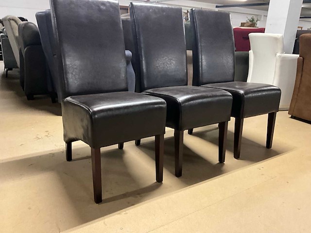 Lederen eetkamerstoel (3x) - afbeelding 7 van  9