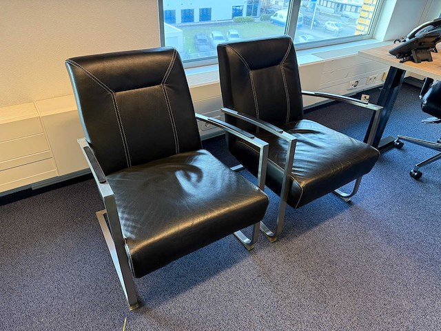 Lederen fauteuil (2x) - afbeelding 2 van  4