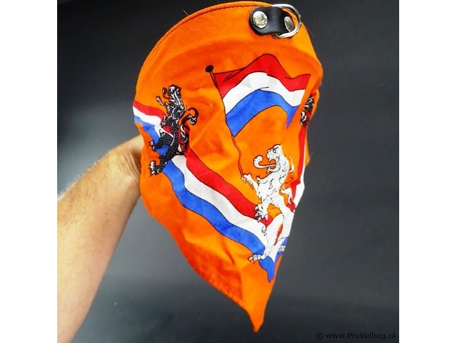 Lederen hondenhalsband met oranje slab - afbeelding 3 van  3