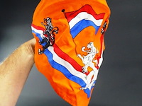 Lederen hondenhalsband met oranje slab - afbeelding 3 van  3