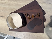 Lederen tafelset 15 delig, served with style, brown, 2026 - afbeelding 1 van  7