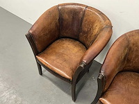 Lederen tubchair (2x) - afbeelding 4 van  8