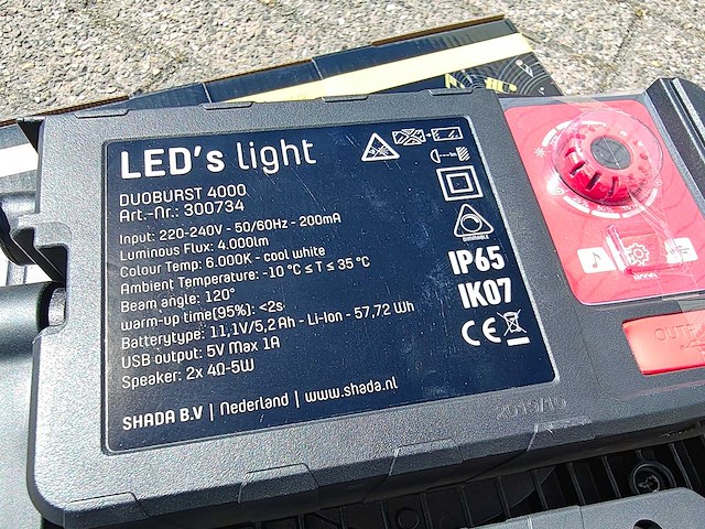 Leds work - duoburst 4000 - radio & led lamp - afbeelding 6 van  7