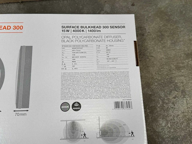 Ledvance - surface bulkhead 300 sensor - led plafond- en wandarmaturen (160x) - afbeelding 5 van  7