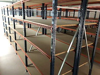 Legbordstelling. grote nette partij ± 75m lang incl legborden. compleet! - afbeelding 3 van  14