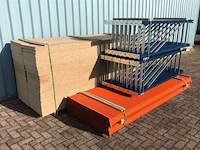 Legbordstelling. grote nette partij ± 75m lang incl legborden. compleet! - afbeelding 1 van  14