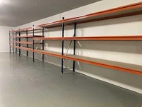 Legbordstelling. grote nette partij ± 75m lang incl legborden. compleet! - afbeelding 10 van  14