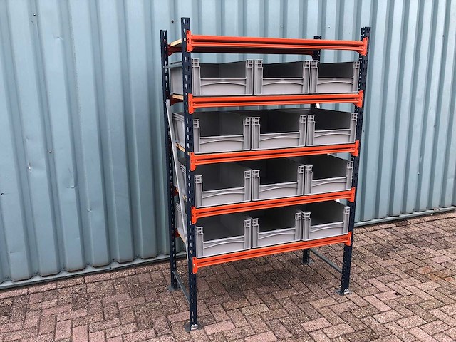 Legbordstelling incl 12 grote magazijnbakken. - afbeelding 1 van  1
