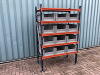 Legbordstelling incl 12 grote magazijnbakken. - afbeelding 1 van  3