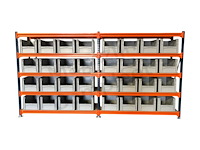 Legbordstelling incl 32 grote magazijnbakken. - afbeelding 2 van  4