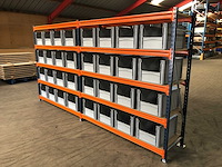 Legbordstelling incl 32 grote magazijnbakken. - afbeelding 1 van  3