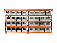 Legbordstelling incl 32 grote magazijnbakken. - afbeelding 2 van  3