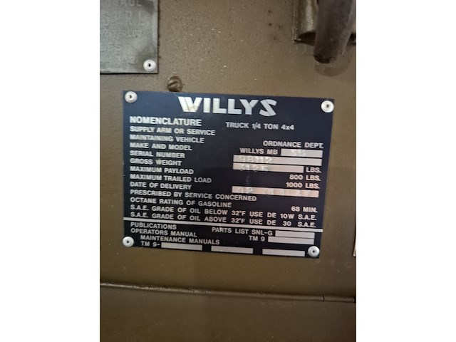 Legervoertuig jeep, willys, bouwjaar 1947 - afbeelding 8 van  30