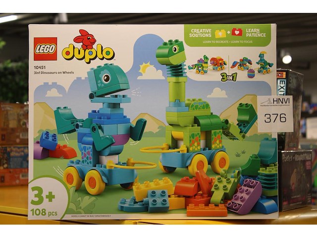 Lego duplo 3+ 3 in 1 dinosaur on wheels. - afbeelding 1 van  2