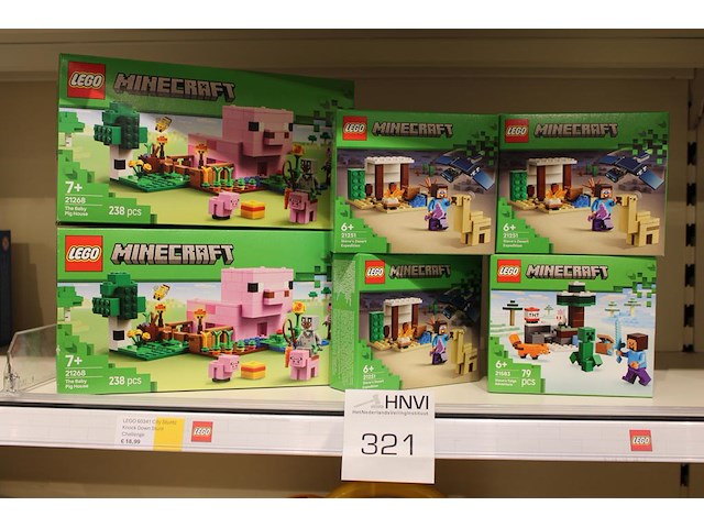 Lego minecraft, 6 stuks in diverse uitvoeringen. - afbeelding 1 van  1
