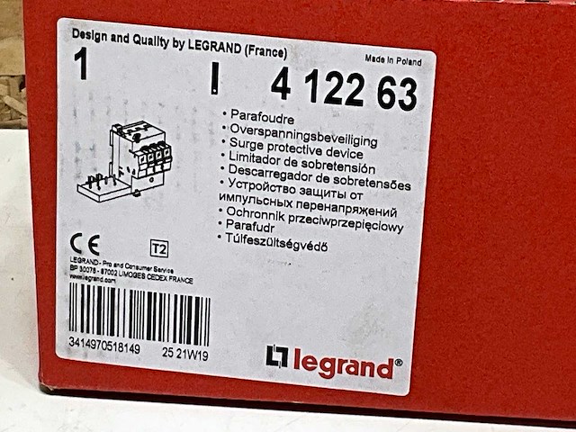 Legrand 412263 overspanningsbeveiliger t2-3p+n-20ka 1.2kv-uc 320v - afbeelding 2 van  2