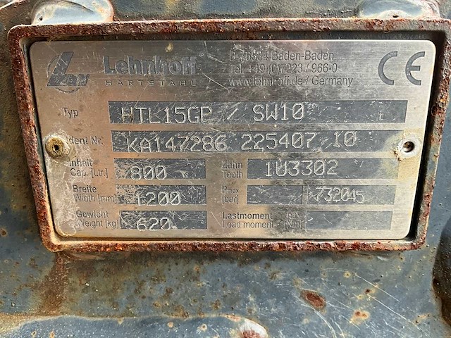 Lehnhoff htl15gp/sw10 graafbak - afbeelding 8 van  8