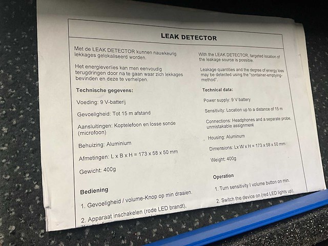 Lek-detector & temperatuur-/luchtsnelheidsmeter - afbeelding 4 van  6