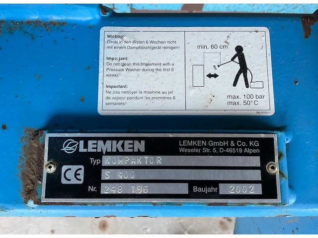 Lemken kompactor s400 + franquet zaaibedcombinatie (combinatie kavel) - afbeelding 6 van  12