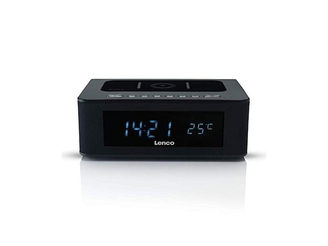 Lenco cr-580 klokradio met bluetooth qi draadloos laadstation nfc usb zwart - afbeelding 1 van  4