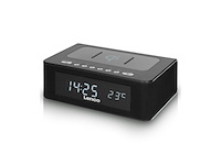 Lenco cr-580 klokradio met bluetooth qi draadloos laadstation nfc usb zwart - afbeelding 2 van  4