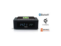 Lenco cr-580 klokradio met bluetooth qi draadloos laadstation nfc usb zwart - afbeelding 3 van  4