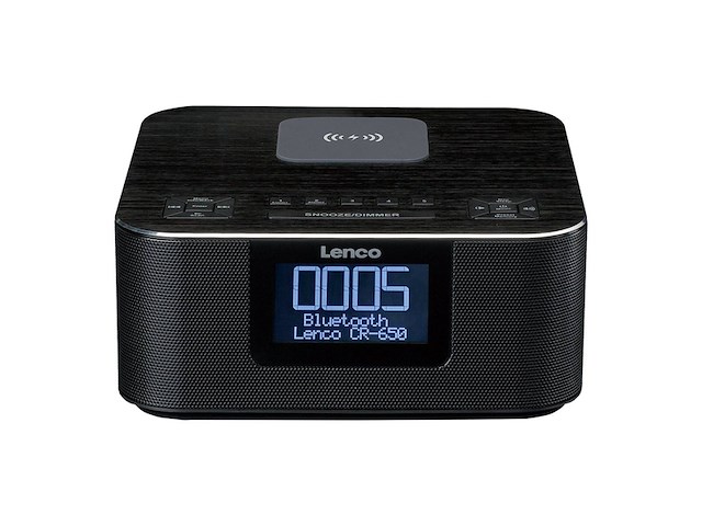 Lenco cr650 dab+ wekkerradio, met dab+ en fm, 20 voorkeuzezenders zwart - afbeelding 1 van  4