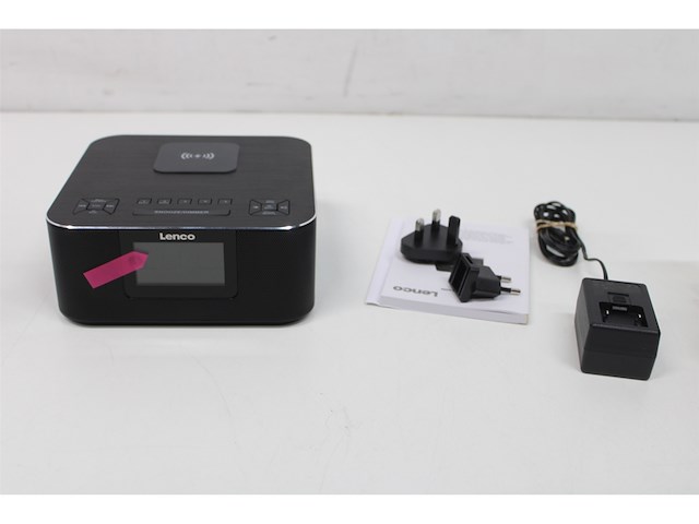 Lenco cr650 dab+ wekkerradio, met dab+ en fm, 20 voorkeuzezenders zwart - afbeelding 3 van  4