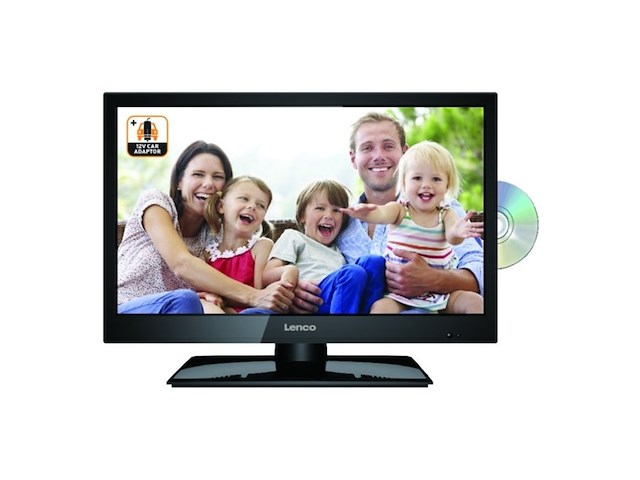 Lenco dvbt2 tv dvl1662bk 16 inch (40 cm) met dvdspeler zwart - afbeelding 1 van  4