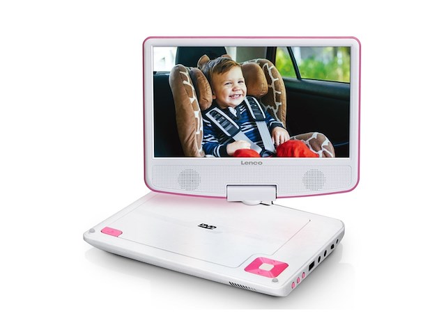 Lenco dvp910 dvdspeler met usb 9 inch dvd player zwart, roze - afbeelding 2 van  5