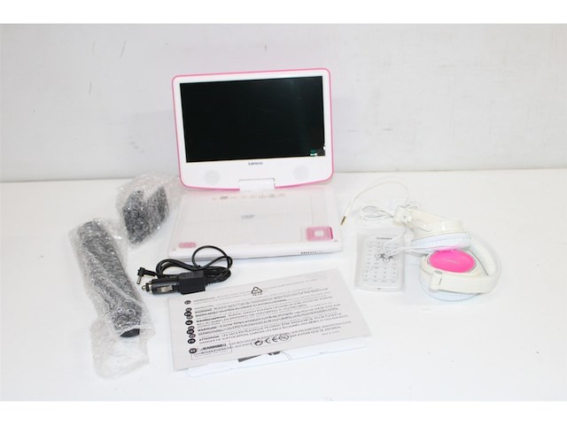 Lenco dvp920pk draagbare dvd speler met hoofdtelefoon roze - afbeelding 2 van  2
