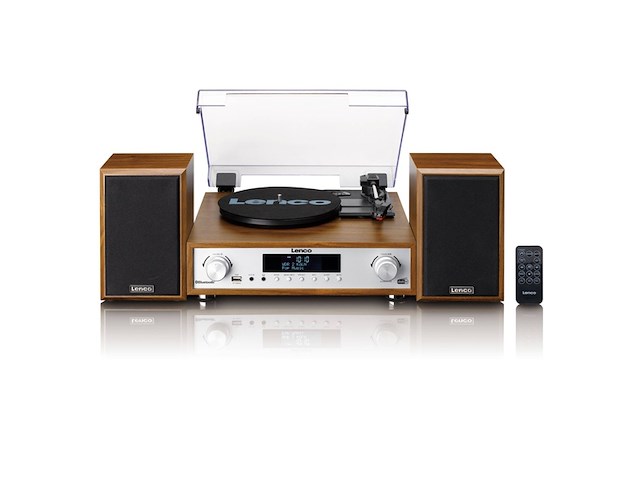 Lenco hifi stereo set met platenspeler hout - afbeelding 1 van  6