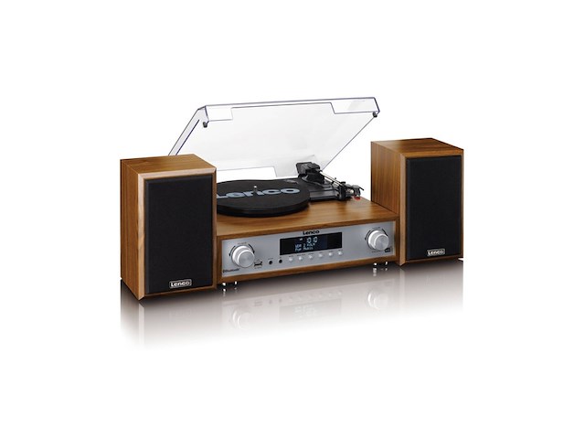 Lenco hifi stereo set met platenspeler hout - afbeelding 4 van  6