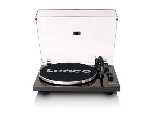 Lenco lbt345wa draaitafel met bluetooth en 2m rode pickup walnoot - afbeelding 1 van  5