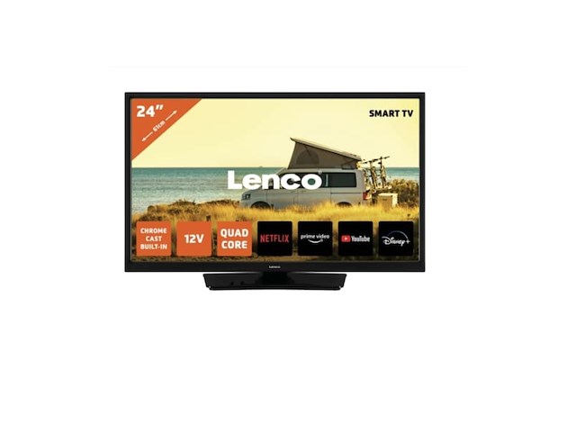 Lenco led2463bk 24 android smart tv met 12v auto adapter zwart - afbeelding 1 van  5