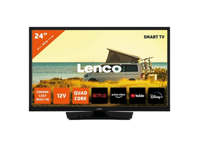Lenco led2463bk 24 android smart tv met 12v auto adapter zwart - afbeelding 2 van  5