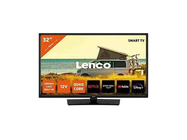 Lenco led3263bk 32 android smart tv met 12v auto adapter zwart - afbeelding 1 van  4