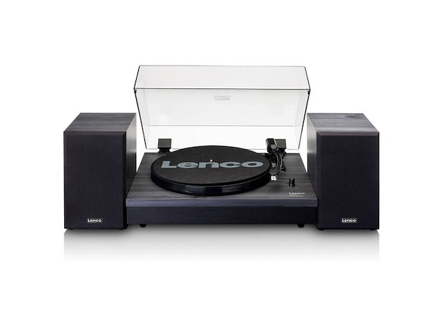 Lenco ls301bk platenspeler incl twee externe speakers zwart - afbeelding 1 van  5