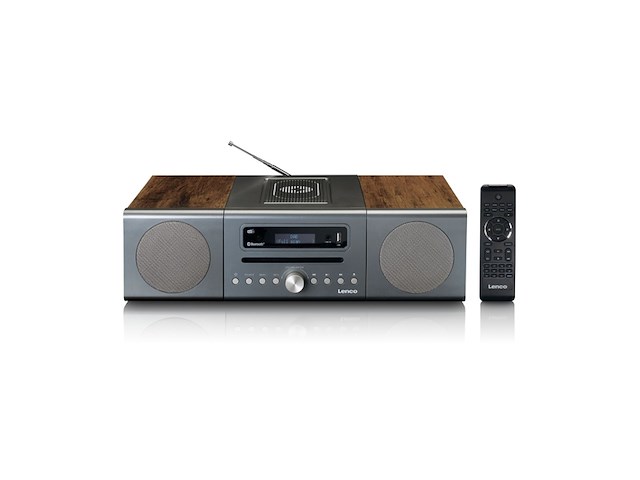 Lenco mc-175si home audio-microsysteem 40 w zilver hout - afbeelding 1 van  4