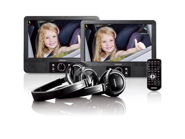 Lenco mes-415 portable dvd-speler met usb sd 9 inch zwart - afbeelding 1 van  1