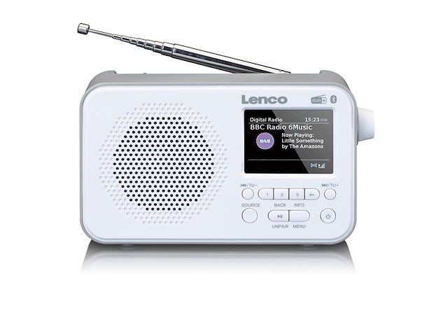 Lenco pdr-036wh dab en fm radio met bluetooth wit - afbeelding 1 van  5