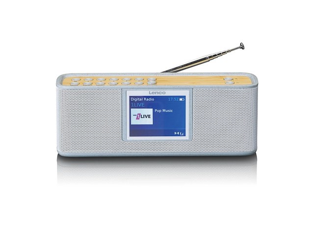 Lenco pdr-046gy eco dab radio met bluetooth wit/bamboe - afbeelding 1 van  3