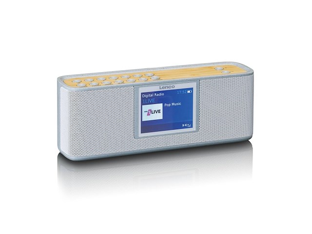 Lenco pdr-046gy eco dab radio met bluetooth wit/bamboe - afbeelding 2 van  3